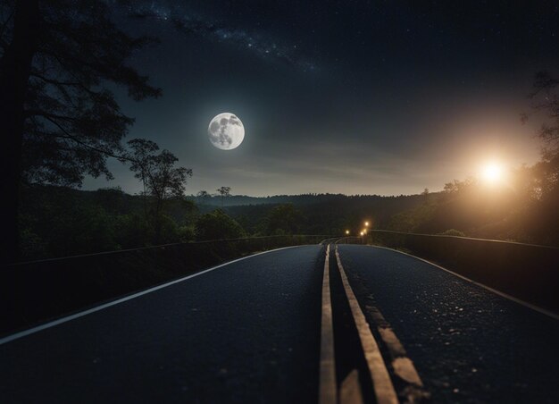 Foto un sentiero oscuro della foresta