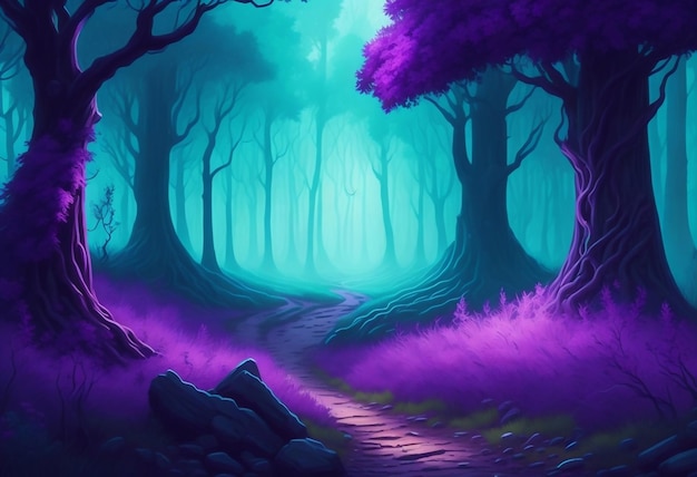 Premium Ai Image Dark Forestfantasy Forest