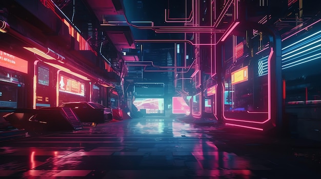 Wallpaper : ai art, cyberpunk, neon, alleyway, assassins, city lights  1920x1080 - alx - 2215456 - HD Wallpapers - WallHere