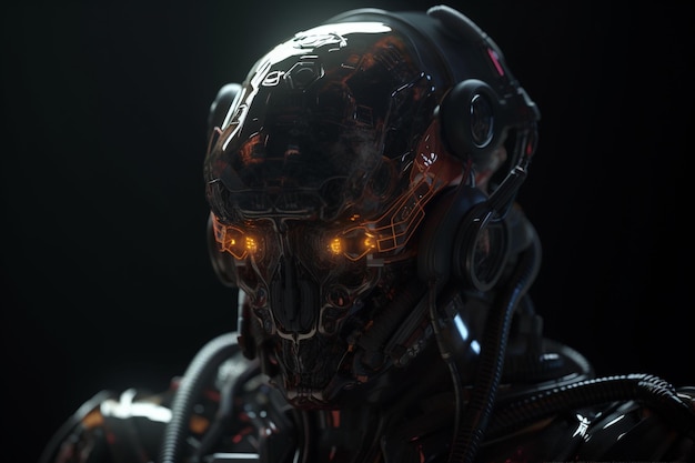 A dark, futuristic, robot, helmet, helmet, helmet, hd wallpaper