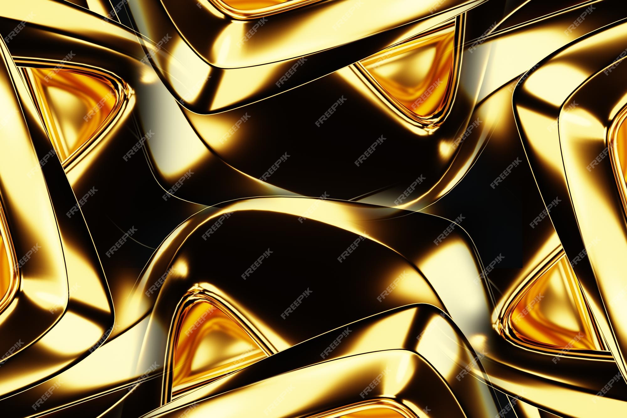 Premium Photo | Dark gold background, abstract figure, luxurious golden  shapes, on a black background. gold waves, metal lines, elegant background,  geometric design. 3d render, 3d illustration.