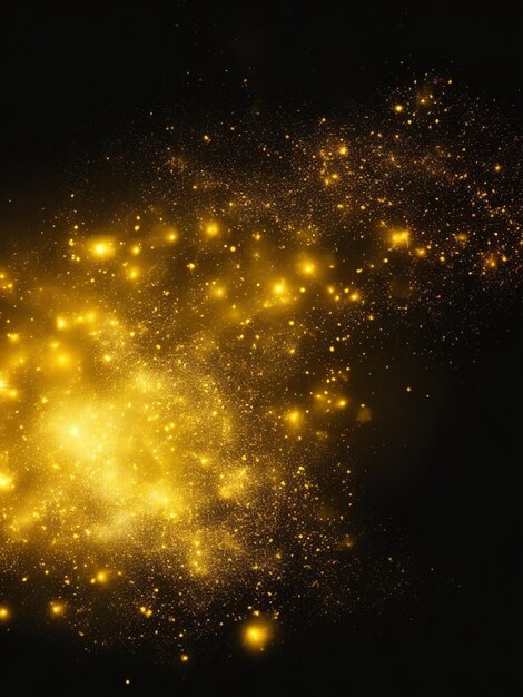 Dark gold and glow particle abstract background