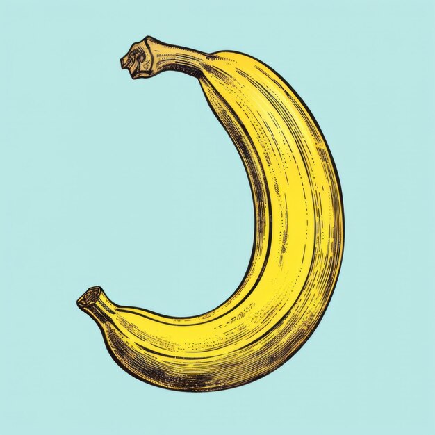 Dark Gold And Skyblue A Satirical Banana Illustration In The Style Of Franz West