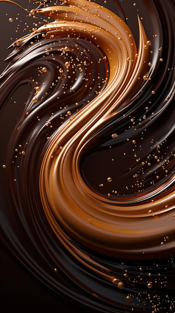 Dark and golden brown swirls of thick liquid