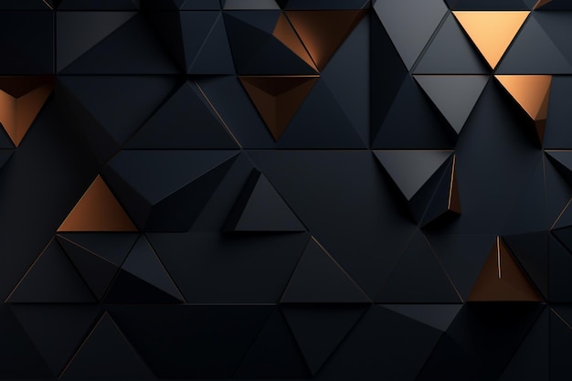 Dark and golden polygonal background