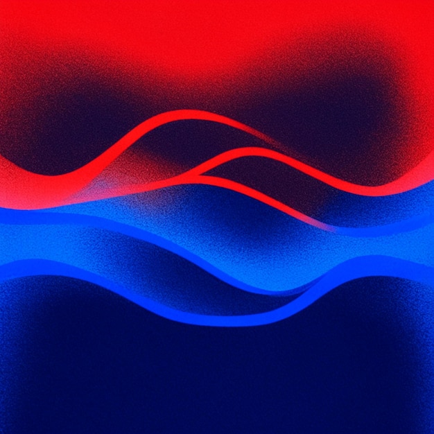 Photo dark gradient background with red and blue flowing wavy lines design wallpaper