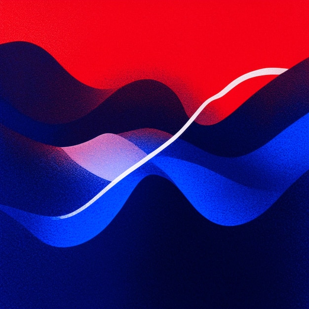 Dark gradient background with red and blue flowing wavy lines design wallpaper