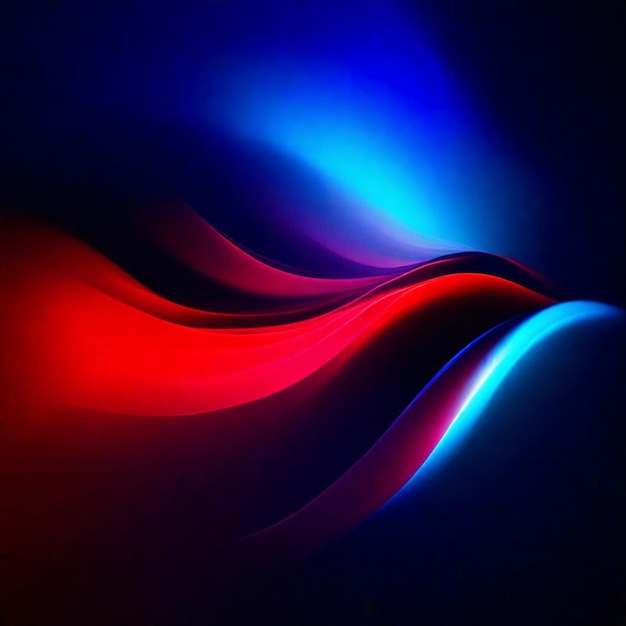 Dark gradient background with red and blue neon wavy lines design wallpaper