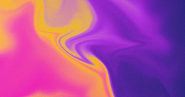 Dark grainy gradient abstract background in purple pink and yellow tones Glowing spot light noise