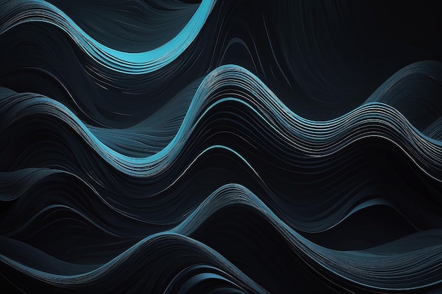 Dark graphic wavy wallpaper