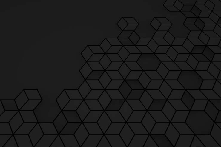 Photo dark gray abstract 3d background with hexagons