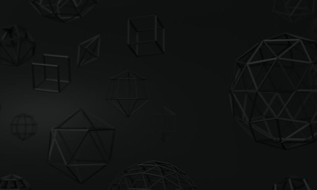 Dark gray background with abstract geometric shapes 