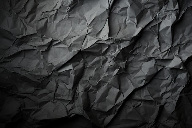 Dark Gray Crumpled Paper Background