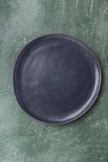 Dark gray empty ceramic plate