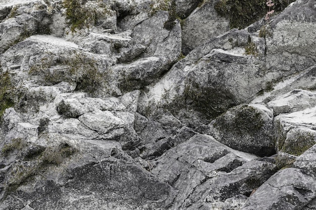 Dark gray grunge mountain texture closeup volumetric rocky\
backdrop copy space