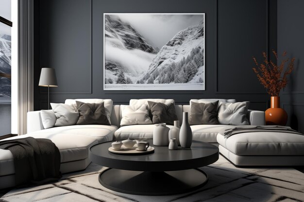 dark gray living room decoration inspiration ideas