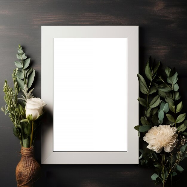 Photo dark gray mock up frame