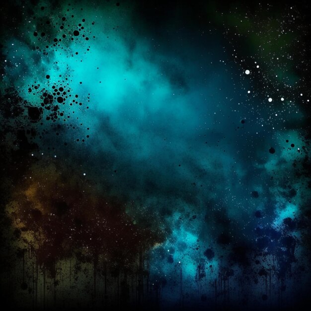 Photo dark green blue grunge smoke abstract background