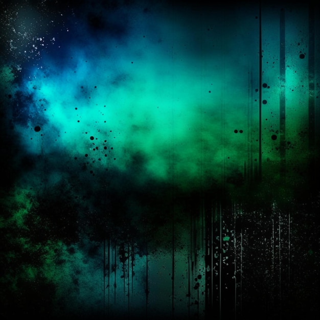 Photo dark green blue grunge smoke abstract background