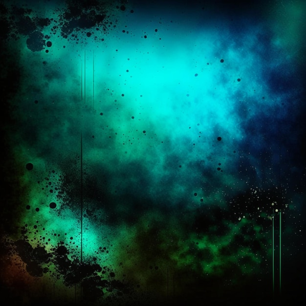 Dark green blue grunge smoke abstract background