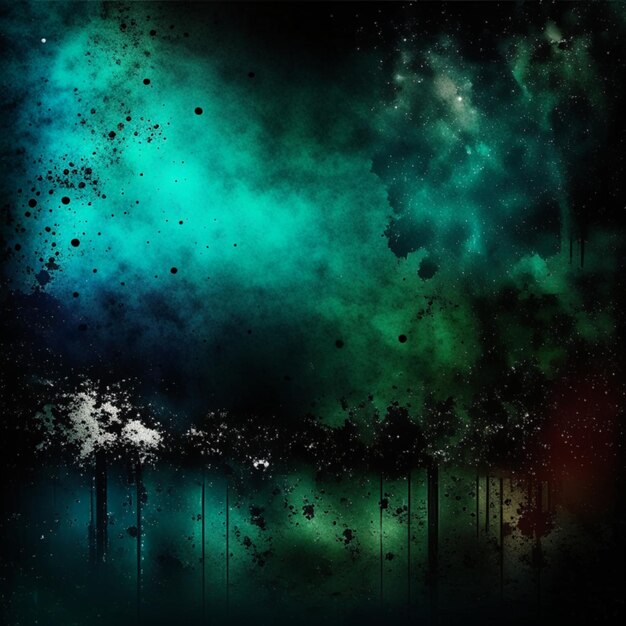 Photo dark green blue grunge smoke abstract background