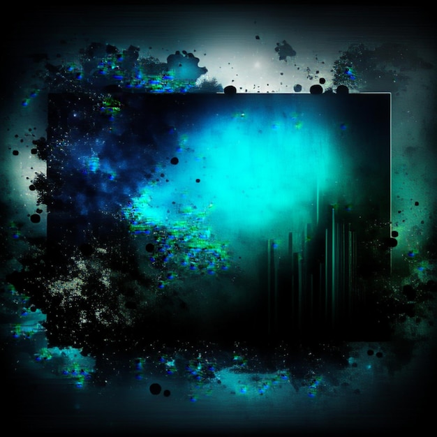 Photo dark green blue grunge smoke abstract background