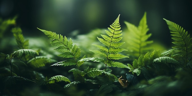 Dark green blurred natural background_