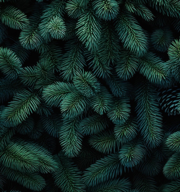 Dark green fir background Illustration AI GenerativexA