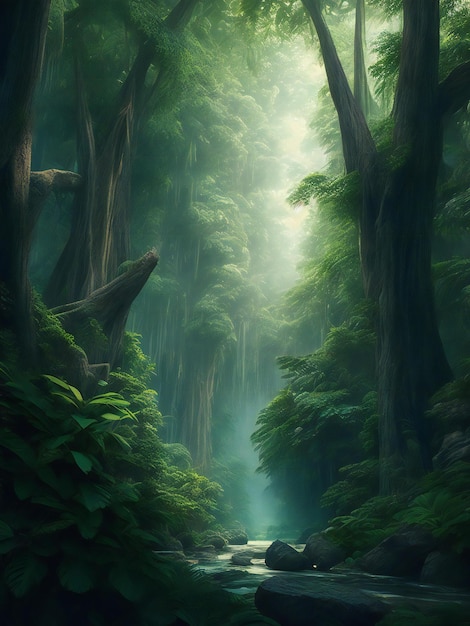 Dark green forest