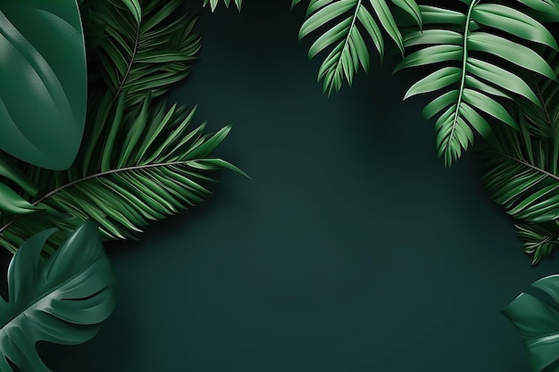 Dark green leaves background Minimal neutral aesthetic