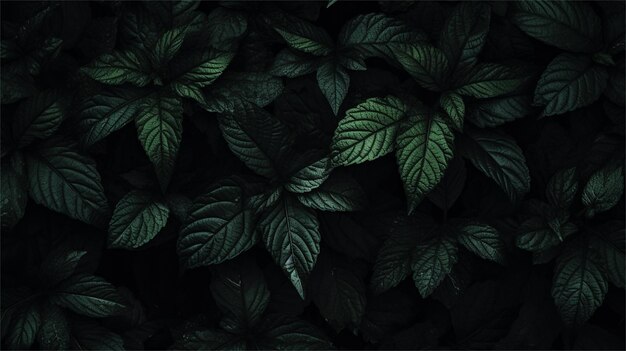 Photo dark green leaves background vector illustration for your design