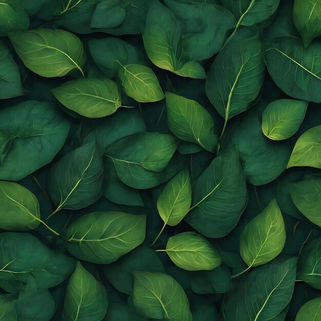 Фото Темно-зеленые листья бесшовный рисунок с темной структурой и светлыми пятнами красочные обои