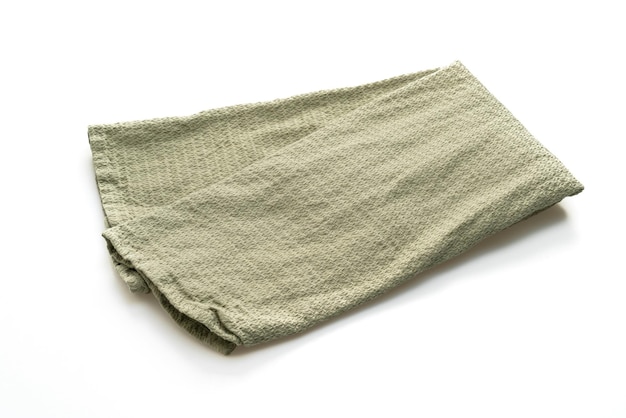 Dark green napkin on white background