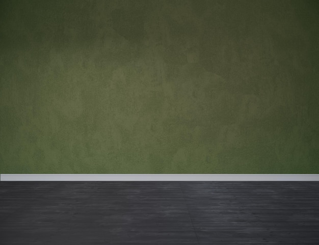 Dark Green Painted Wall Mockup