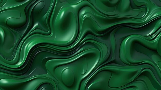 dark green stylish background with curved wave melted plastic texture