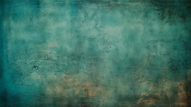 Dark Green Teal Grunge Wall Texture Background Generative AI