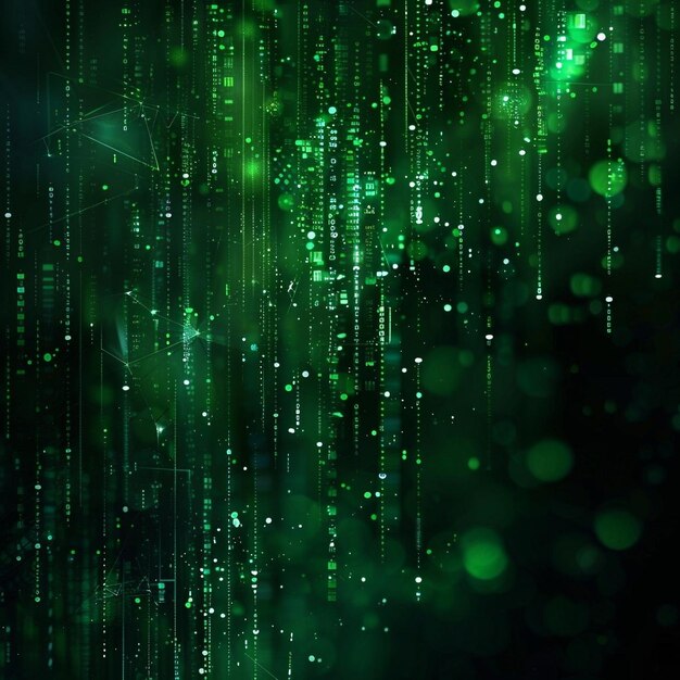 Dark green technology background with glow