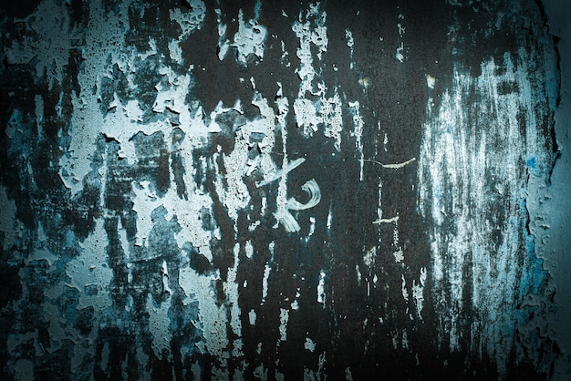 Dark Green tide, blue, turquoise texture. old rusty wall backgrounds. roughness and cracks. frame, vignette