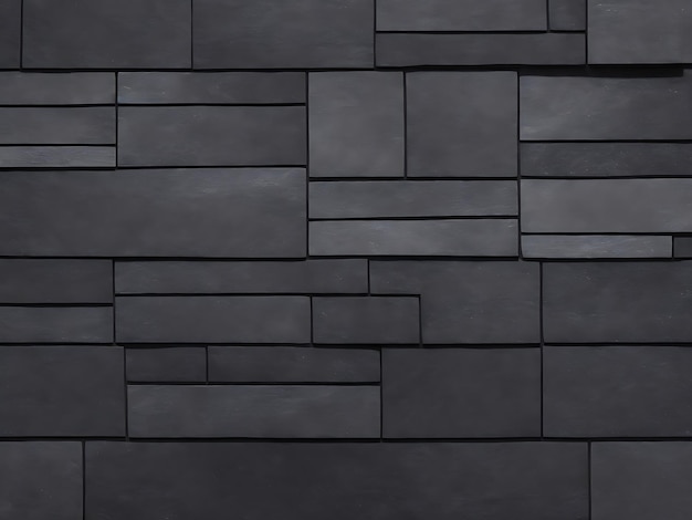 Photo dark grey black slate texture with background of natural black stone wall