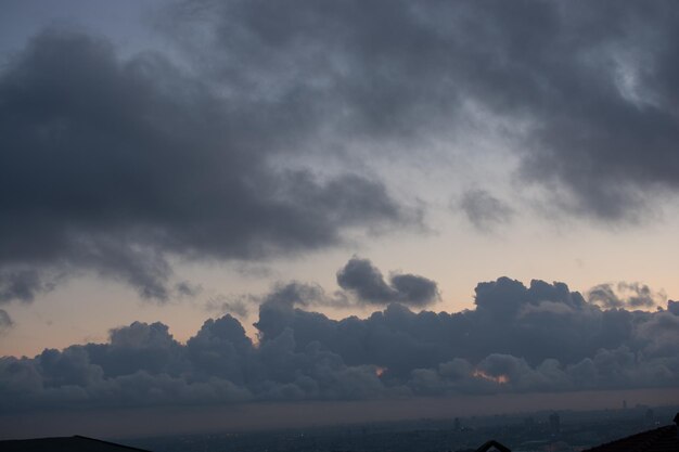 Dark and grey clouds found in the sky