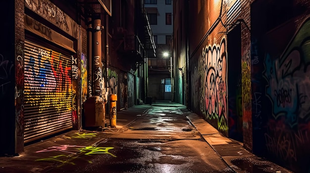 Dark Gritty Alleyway AI gegenereerd