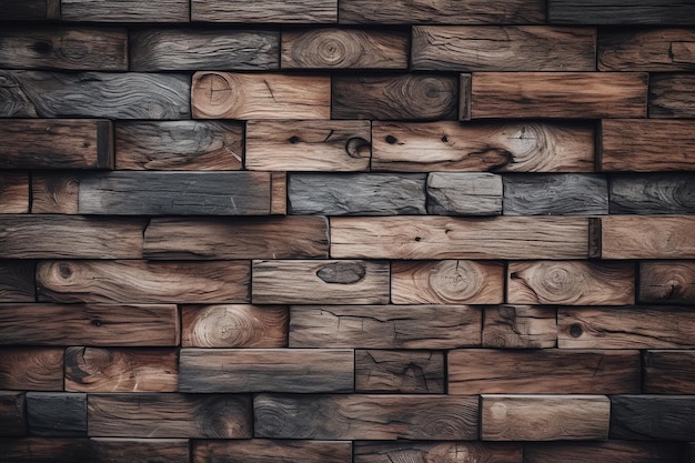 Dark grunge tiled wood wall background