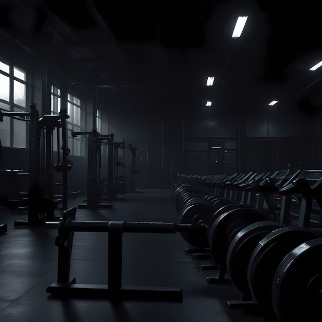 dark gym interior