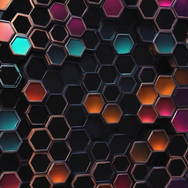 Dark hexagonal background with gradient color