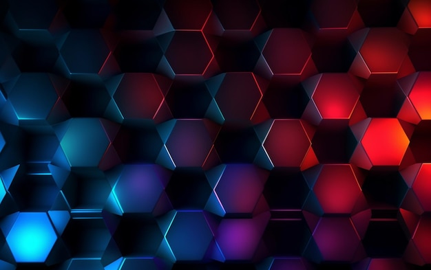 Photo dark hexagonal background with gradient color