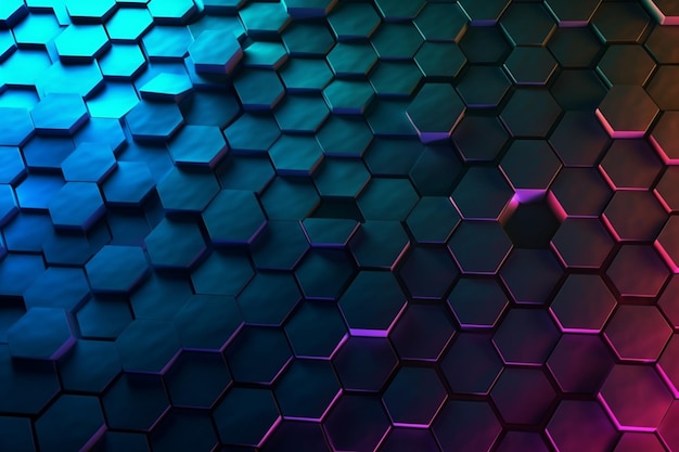 Dark hexagonal background with gradient