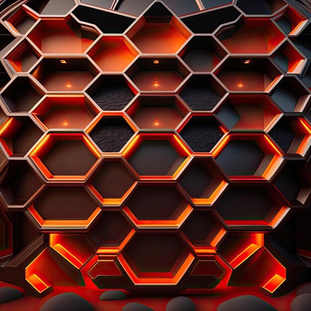 Dark hexagons and lava