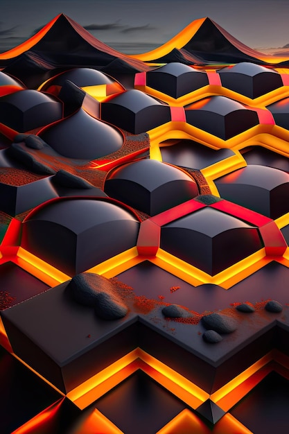 Dark hexagons and lava