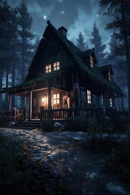 森の中の暗い家