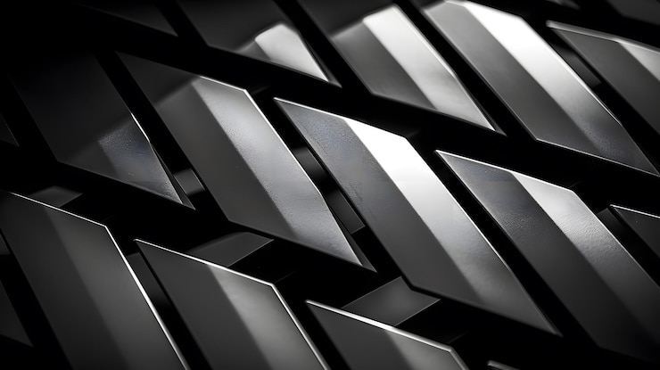 Photo ダークダイアモンドのテクスチャは幾何学的なパターンとアントラサイトのトーンで現代的な背景建築デザインおよび高級産業プロジェクトに最適です